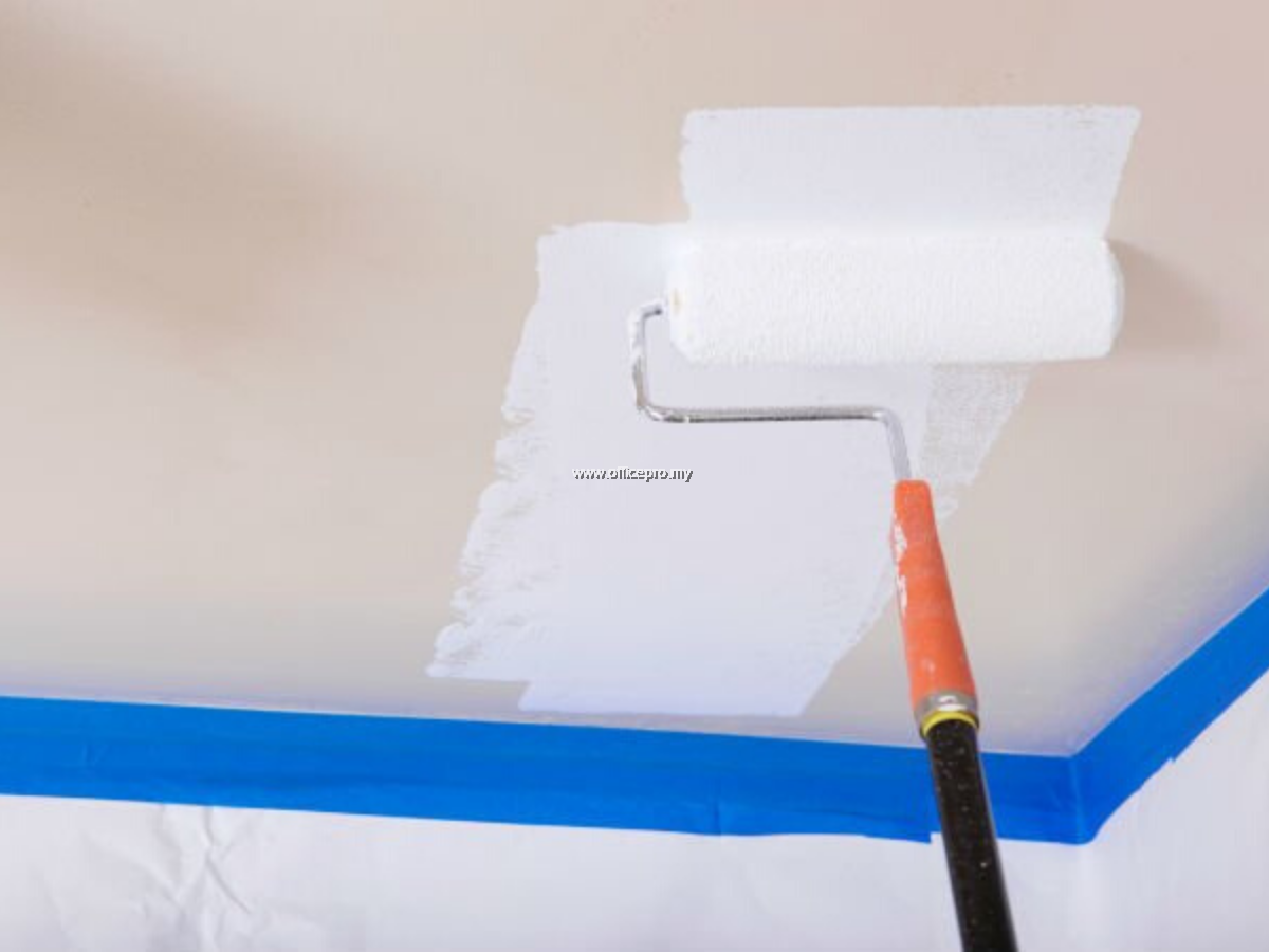 Paint Plaster Ceiling Using Emulsion Paint Office Renovation OfficePro